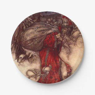Santa Claus Arthur Rackham  Paper Plate