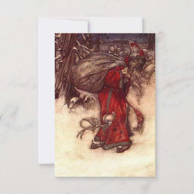 Santa Claus Arthur Rackham  RSVP Card (Front)