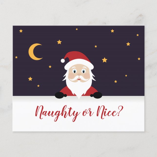 Santa Claus asks naughty or nice xmas night (Front)
