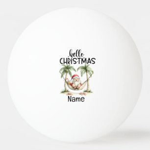 Santa Claus at beach Christmas in July Ping Pong Ball