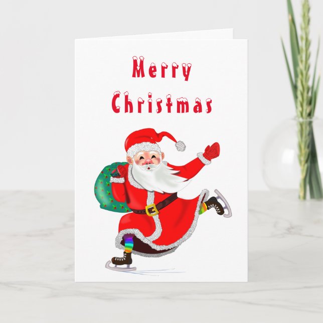 Santa Claus avec carte cadeau de Noël (Devant)