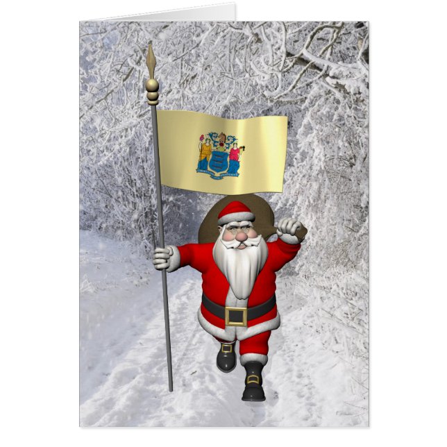 Santa Claus Avec L'Enseigne Du New Jersey (Devant)