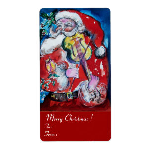 SANTA CLAUS AVEC VIOLIN Musical Christmas Red