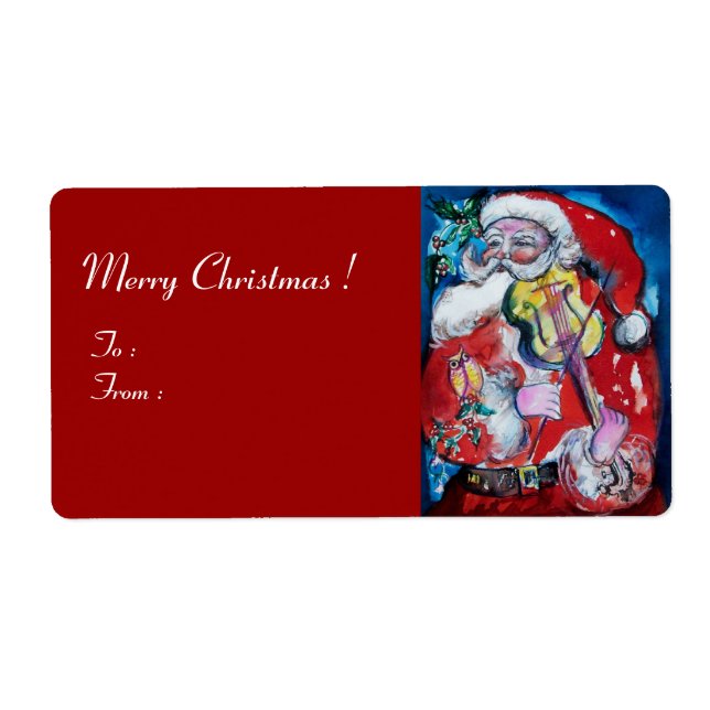 SANTA CLAUS AVEC VIOLIN Musical Christmas Red (Devant)