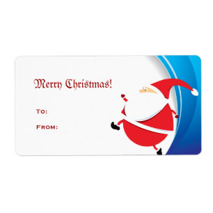 Santa Claus Avery Label Merry Christmas