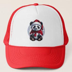 Santa Claus Baby Panda   Christmas Trucker Hat
