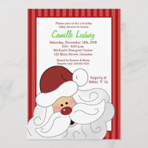 SANTA CLAUS Baby Shower Christmas Invitation