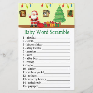 Santa Claus Baby word scramble game