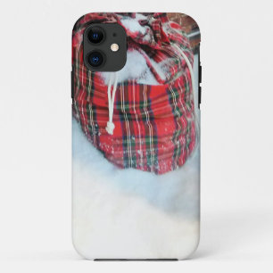 Santa Claus Bag in snow iPhone 11 Case