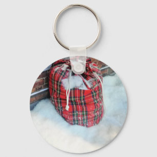 Santa Claus Bag in snow Keychain