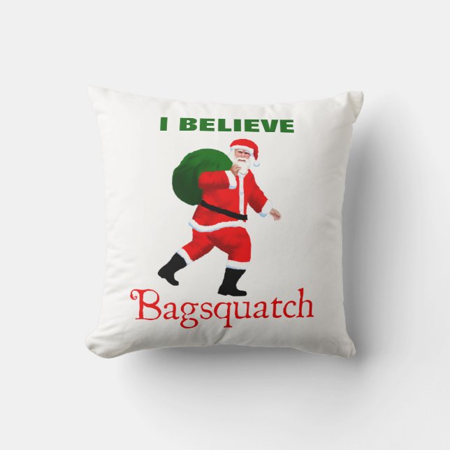 Santa Claus - Bagsquatch Throw Pillow (Front)