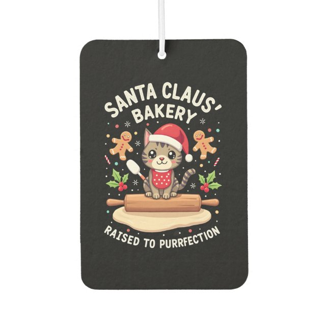 Santa Claus Bakery Kneaded To Purrfection Christma Air Freshener (Front)