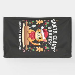 Santa Claus Bakery Kneaded To Purrfection Christma Banner