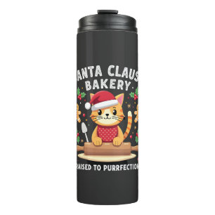 Santa Claus Bakery Kneaded To Purrfection Christma Thermal Tumbler