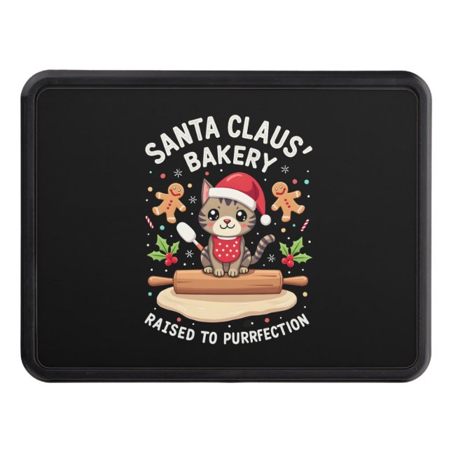 Santa Claus Bakery Kneaded To Purrfection Christma Trailer Hitch Cover (Front)