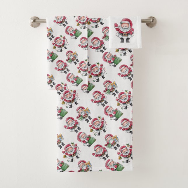 Santa Claus Bath Towel Set (Insitu)