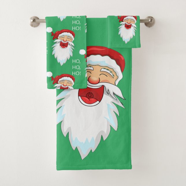 Santa Claus Bathroom Towel Set (Insitu)