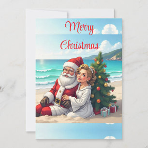 Santa Claus Beach Holiday Card