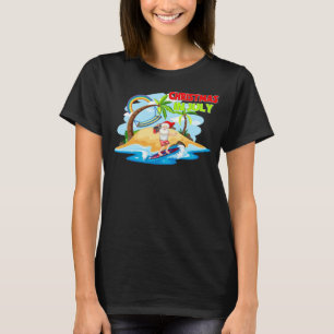 Santa Claus Beach Island Summer Christmas In July T-Shirt