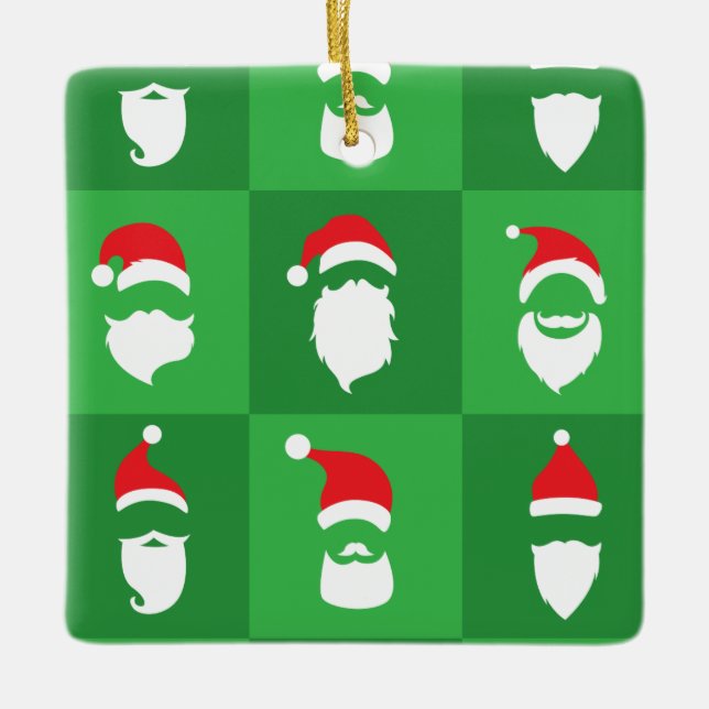 Santa Claus beard Ceramic Ornament (Front)