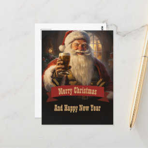 Santa Claus Beer Postcard