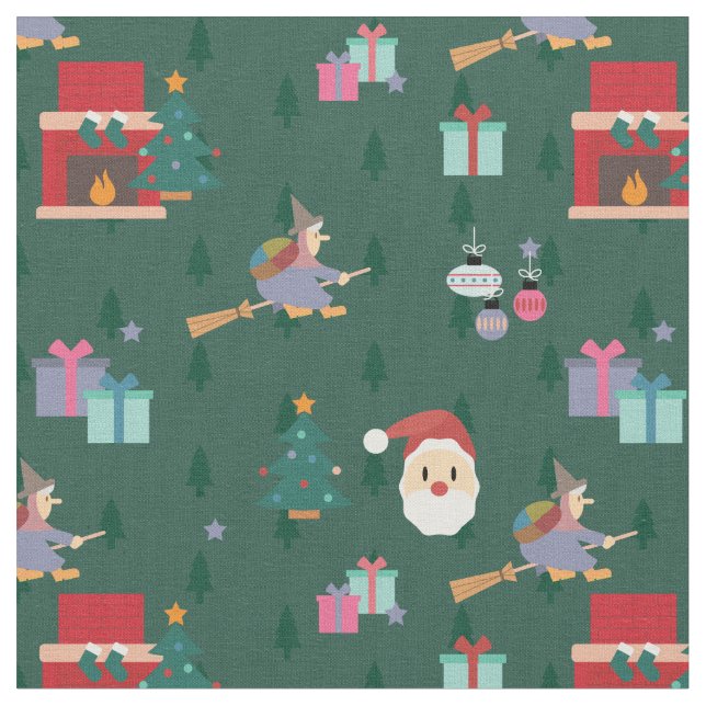 santa claus befana fabric (Close Up)