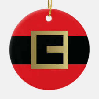 Santa Claus Belt Christmas  Ceramic Ornament