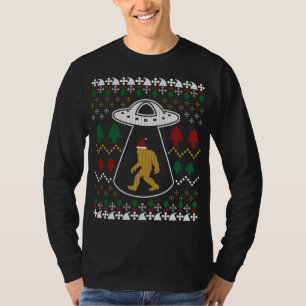 Santa Claus Bigfoot Ufo Sasquatch Ugly Christmas S T-Shirt