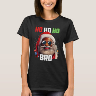Santa Claus Black Afro African American Ho Ho Ho C T-Shirt