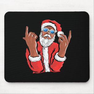 Santa Claus Black Man Christmas Xmas Family Pajama Mouse Pad