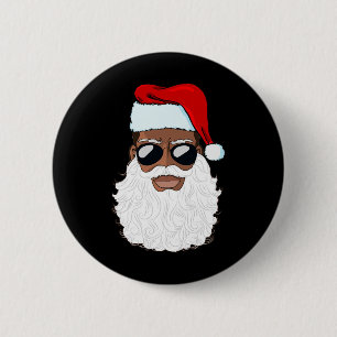 Santa Claus Black Xmas Santa Afro African American 2 Inch Round Button
