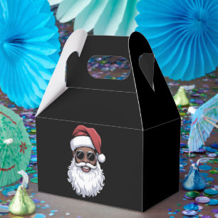 Santa Claus Black Xmas Santa Afro African American Favor Box