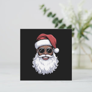 Santa Claus Black Xmas Santa Afro African American Holiday Card