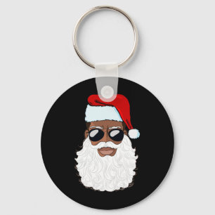 Santa Claus Black Xmas Santa Afro African American Keychain