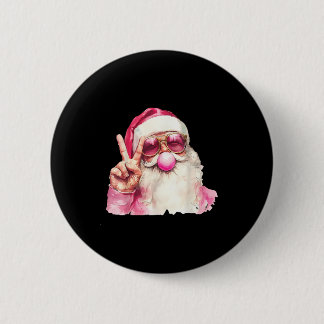 Santa Claus Blowing Bubble Gum Nk Sungles Christma 2 Inch Round Button