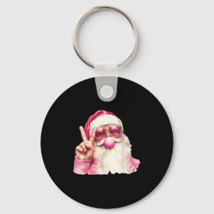 Santa Claus Blowing Bubble Gum Nk Sungles Christma Keychain