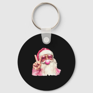Santa Claus Blowing Bubble Gum Nk Sungles Christma Keychain