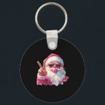 Santa Claus Blowing Bubble Gum Nk Sungles Christma Keychain<br><div class="desc">Santa Claus Blowing Bubble Gum Nk Sungles Christmas</div>