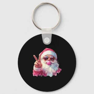 Santa Claus Blowing Bubble Gum Nk Sungles Christma Keychain
