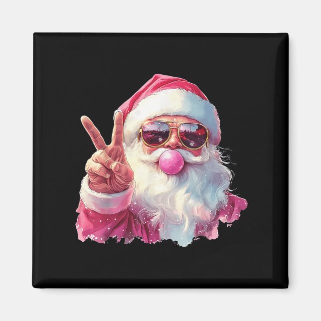 Santa Claus Blowing Bubble Gum Nk Sungles Christma Magnet (Front)