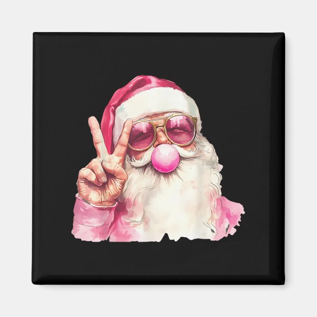 Santa Claus Blowing Bubble Gum Nk Sungles Christma Magnet (Front)