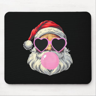 Santa Claus Blowing Bubble Gum Pink Sungles Christ Mouse Pad