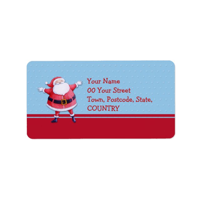 Santa Claus blue Address Label (Front)