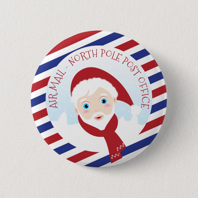 Santa Claus blue and red   2 Inch Round Button (Front)