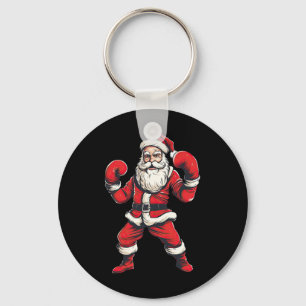 Santa Claus Boxer Boxing Kickboxing Christmas Mart Keychain