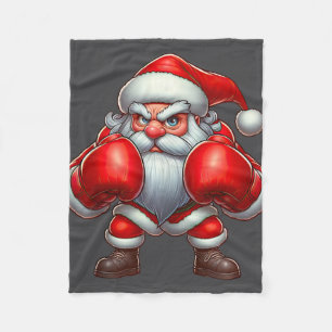 Santa Claus Boxing Player Boxer Merry Christmas Xm Fleece Blanket