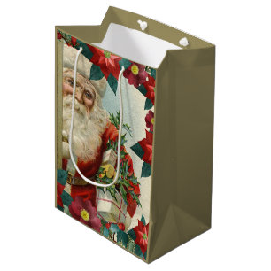 Santa Claus bringing gifts and presents Medium Gift Bag