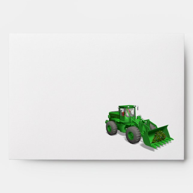 Santa Claus Bulldozer Operator Envelope (Front)