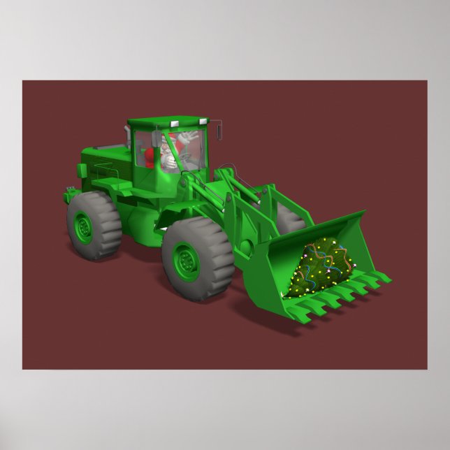 Santa Claus Bulldozer Operator Poster (Front)