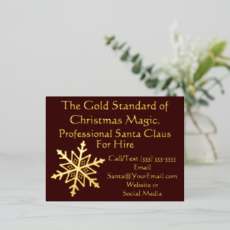 Santa Claus Business Card Gold Postcard